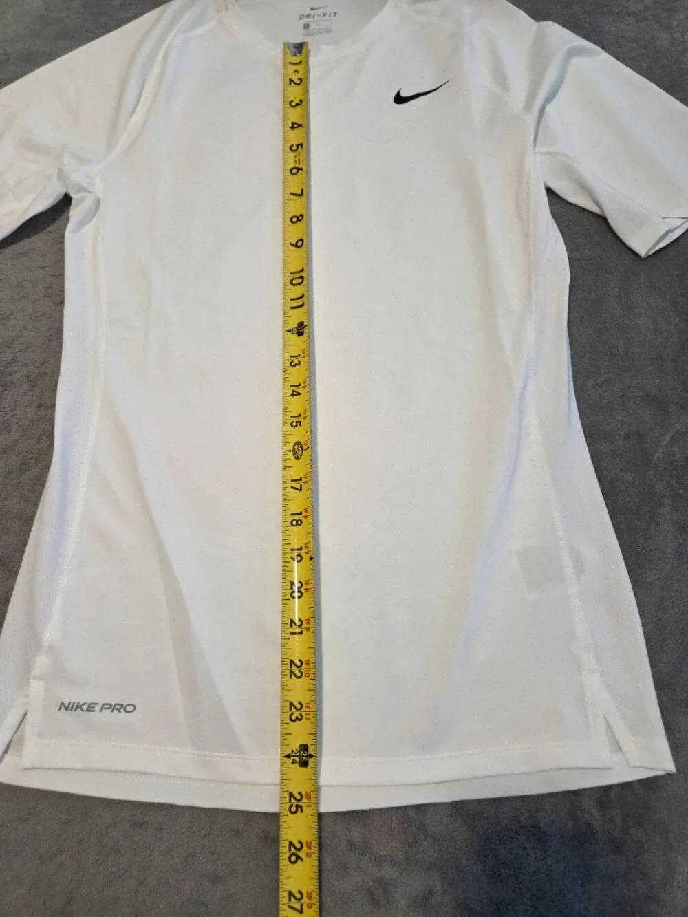 Nike Pro Men's Dri-Fit White Short Sleeve Compression Fitted Training Shirt Sz L - Picture 4 of 9